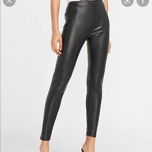 Express High Waisted Faux Leather Stretch Ankle Leggings
